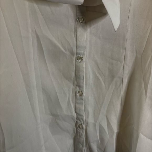 White Button Down Blouse with Bow Tie - Picture 6 of 9